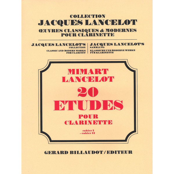 20 Etudes - Volume 1.Studies for B-flat Clarinet. Mimart