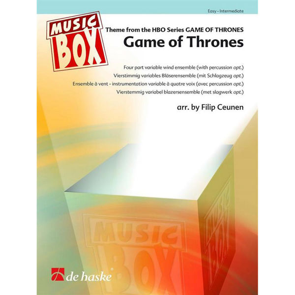 Game of Thrones, Ramin Djawadi arr Filip Ceunen, 4 Part Variable Wind Ensemble with Percussion