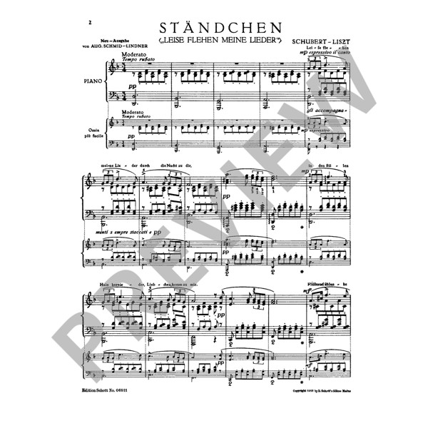 Ständchen, Franz Liszt/ Franz Schubert. Piano