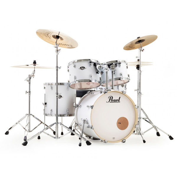 Slagverk Pearl Export EXX725BR/C735, 22 Satin White m/Stativer og Cymbaler