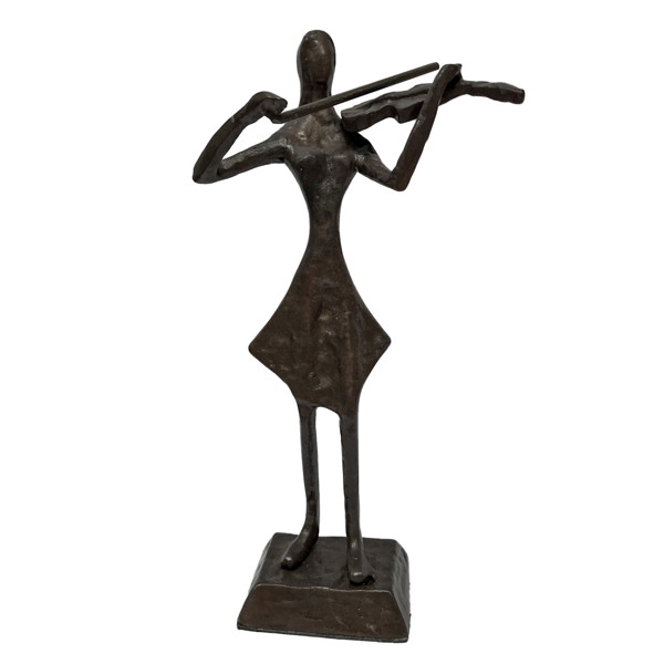 Statue Copper Figurine: Violin Player