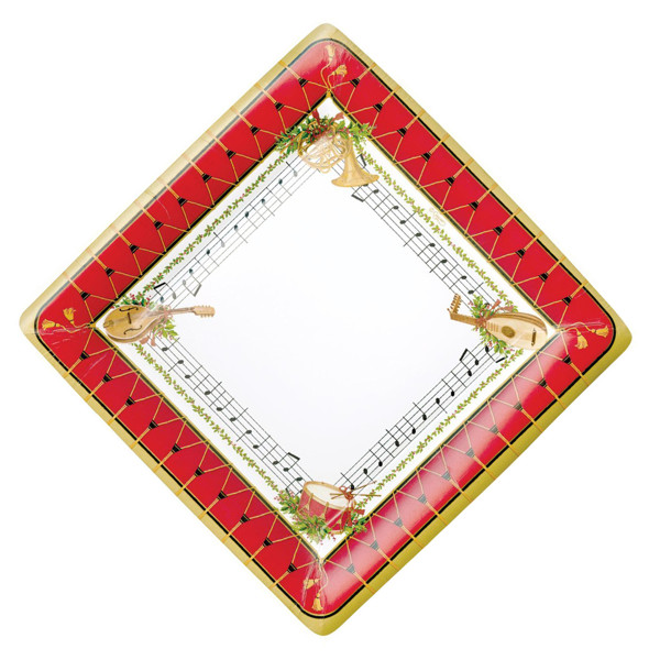 Fat Christmas Concert Square Paper Dinner Plates