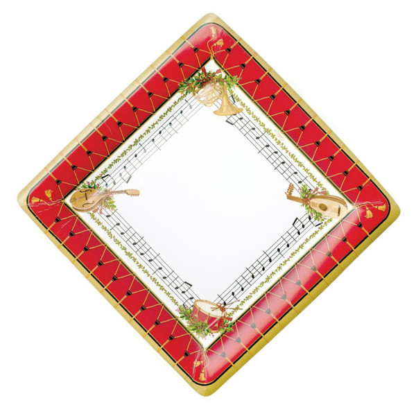 Fat Christmas Concert Square Paper Salad & Dessert Plates