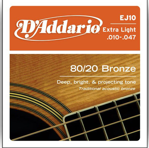 Gitarstrenger Akustisk D'Addario EJ10 Extra Light Bronze
