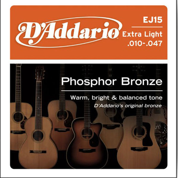 Gitarstrenger Akustisk D'Addario EJ15 Bronze Extra Light