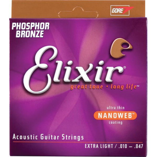 Gitarstrenger Akustisk Elixir Nanoweb Phosphor Bronze Extra Light