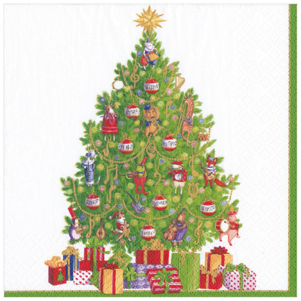 Servietter Musical Christmas Jamboree Tree Paper Dinner Napkins