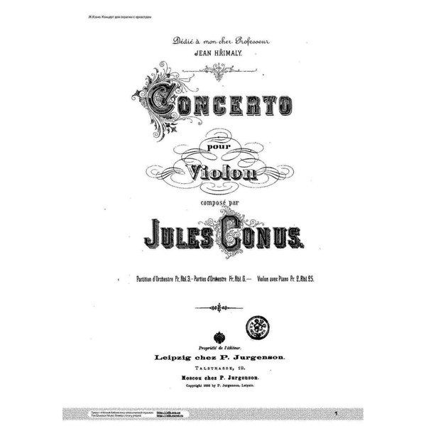 Concerto pour Violon, Jules Conus
