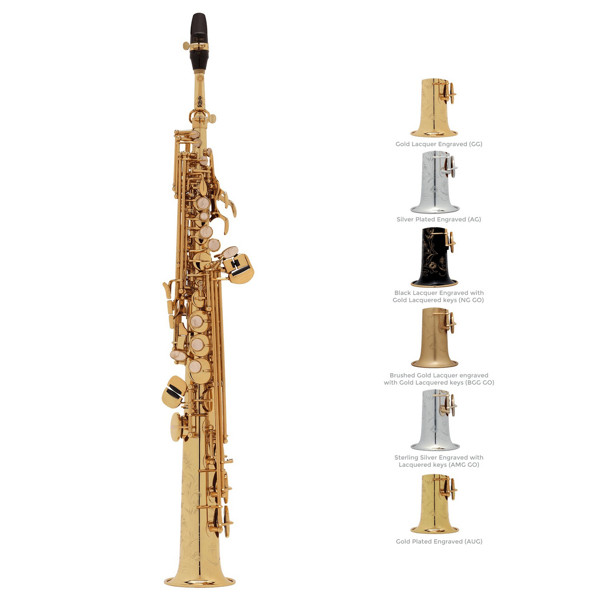 Sopransaksofon Selmer Serie III, Gold Lacquered Engraved, Outfit       