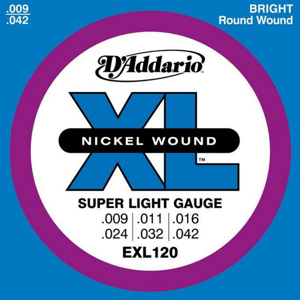 Gitarstrenger Elektrisk D'Addario EXL-120 Super Light