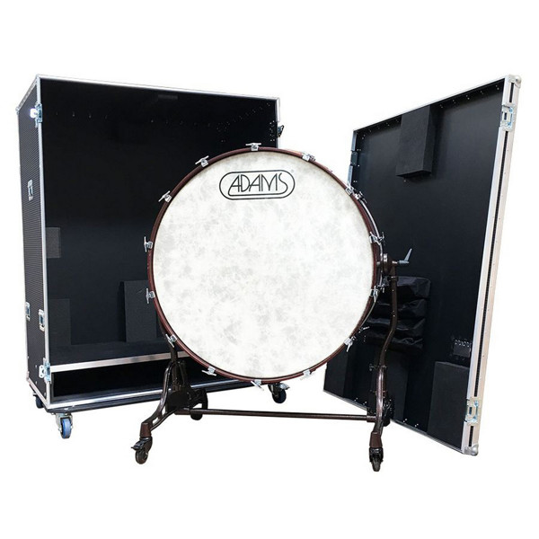 Konsertstortrommekasse Adams 28x22, Free Suspended Stand, Flight Case