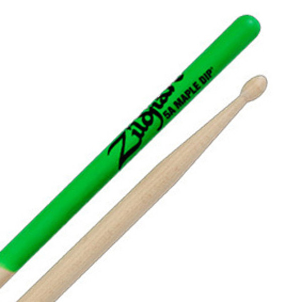 Trommestikker Zildjian Green Dip 5AMG, Maple, Wood Tip