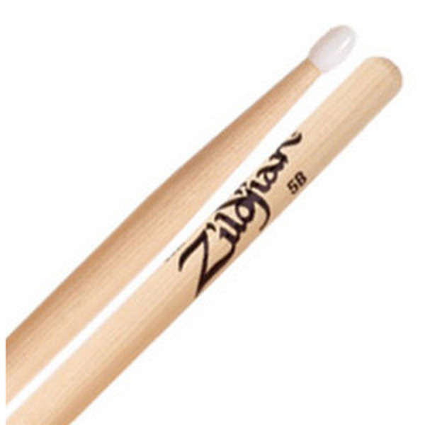 Trommestikker Zildjian Natural 5BNN, Hickory, Nylon Tip