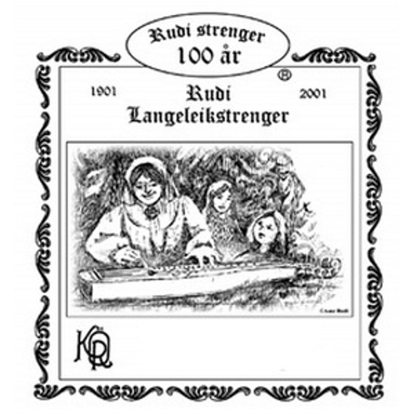 Langeleikstrenger Rudi Sett Sølvstål  120 cm (8 stk 7+1)