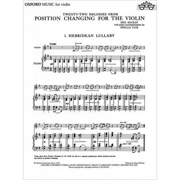 Position Changing for the Violin, Piano part. Neil Mackay