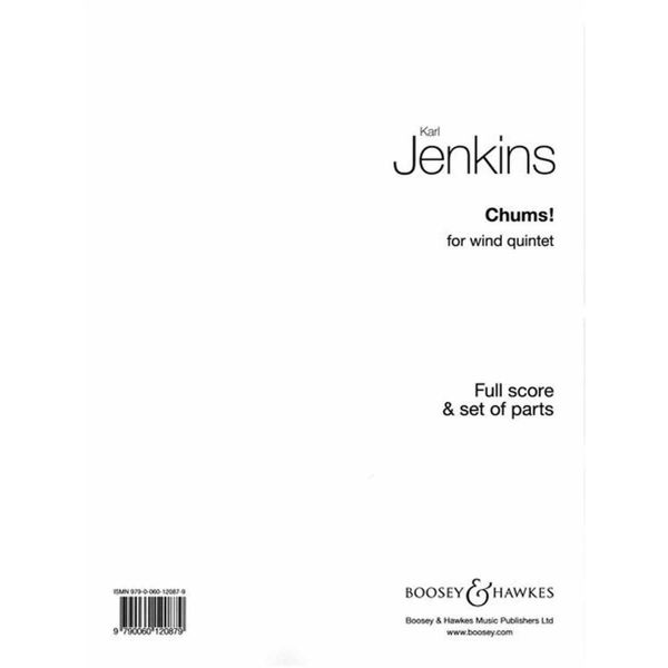 Chums! for wind quintet, Karl Jenkins (Full score&set of parts)