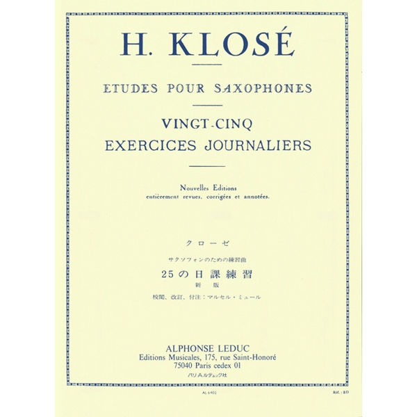 25 Daily Excercises/Vingt-Cinq Excercices Journaliers, Saxophone, Klose/Mule