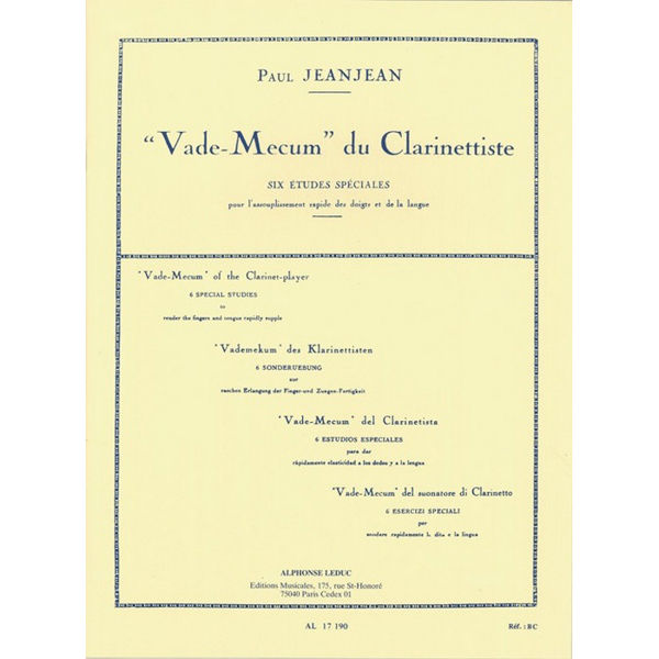 Vade-Mecum du Clarinettiste. Six Etudes Speciales. Paul Jeanjean
