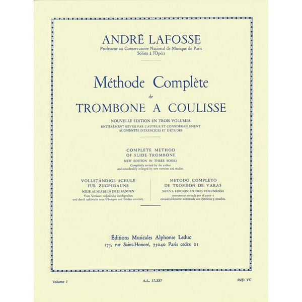 Methode Complete de Trombone A Coulisse - Volum 1 - Lafosse