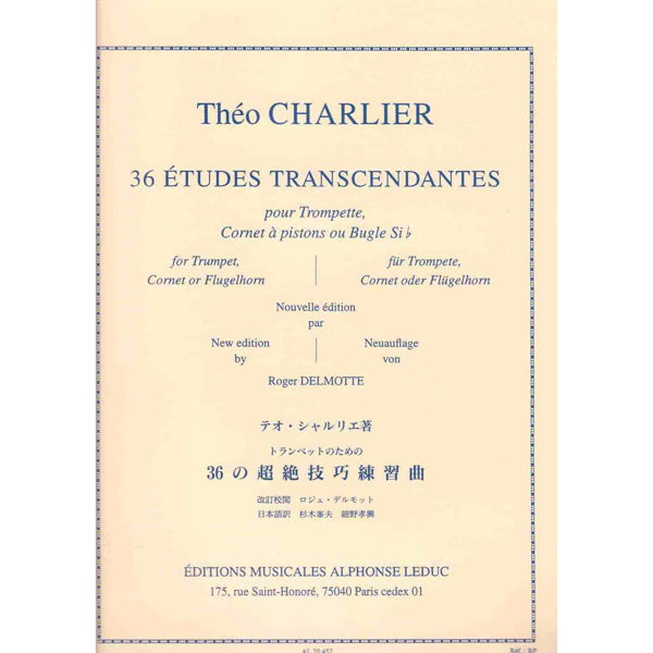 36 Etudes Tanscendantes, Trumpet, Cornet, Flugelhorn. Theo Charlier