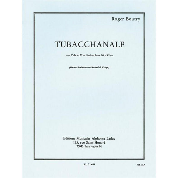 Tubacchanale, Roger Boutry. Tuba in C or Tenor Horn Bb and Piano