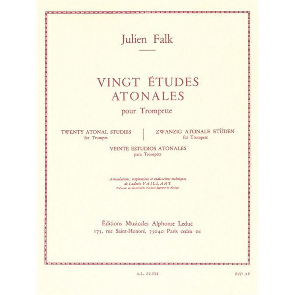 Julien Falk: 20 Etudes Atonales/Vingt Etudes Atonales,  Trumpet