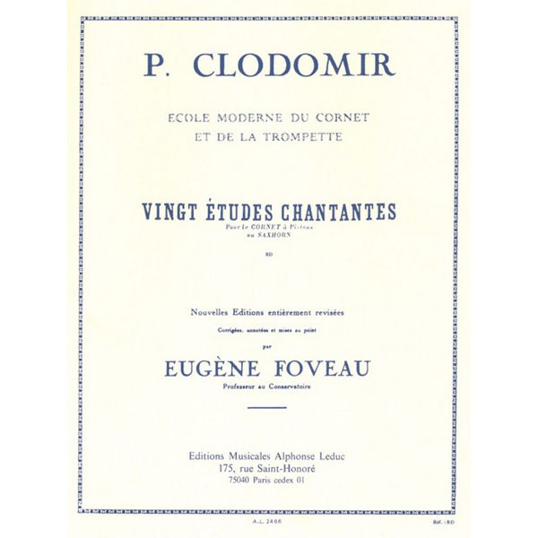 Clodomir: 20 Etudes chantantes Op.11 (Trumpet solo)