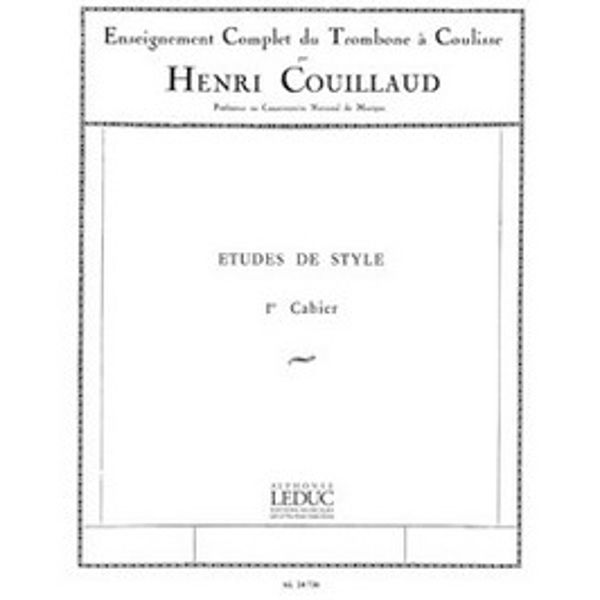 Etudes de Style d'après Bordogni Vol.1, Trombone, arr Couillaud