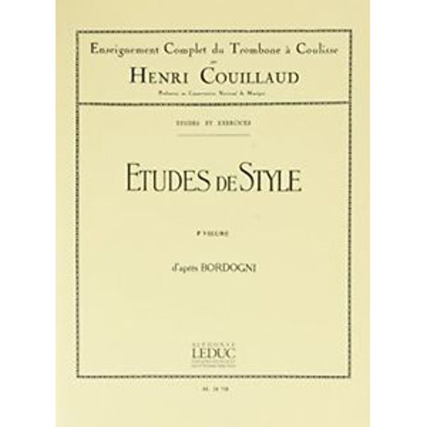 Etudes de Style d'après Bordogni Vol.2, Trombone, arr Couillaud