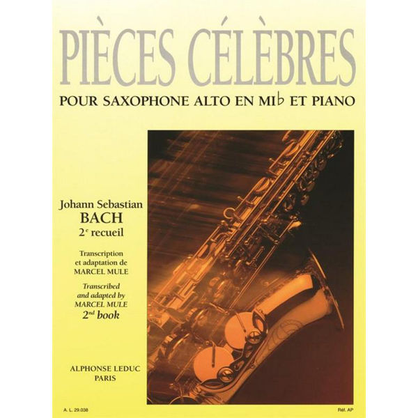 Pieces Celebres Vol. 2, Bach, Alto Saxophone and Piano