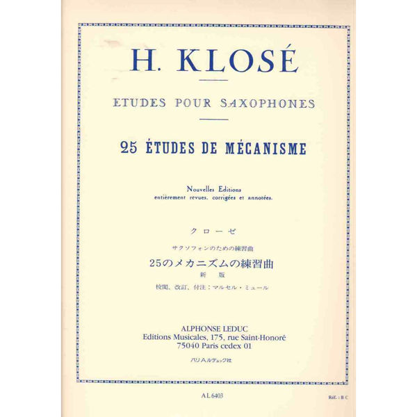 25 Etudes de Mecanisme. Klose/Mule. Saksofon