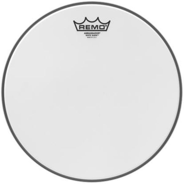 Trommeskinn Remo White Suede Ambassador BA-0808-WS, 8