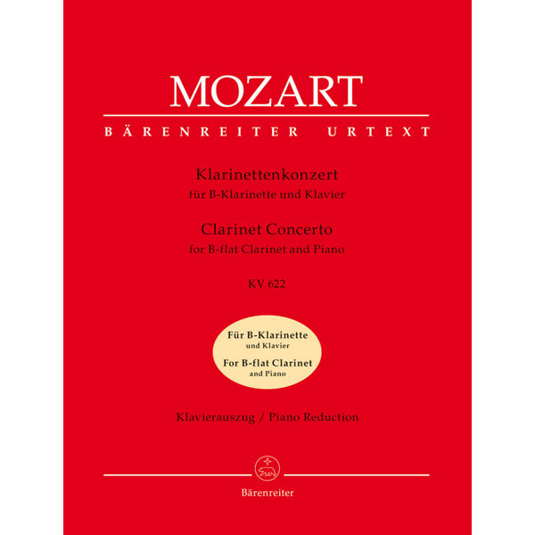 Clarinet Concerto for Clarinet Bb and Piano, KV622, Mozart