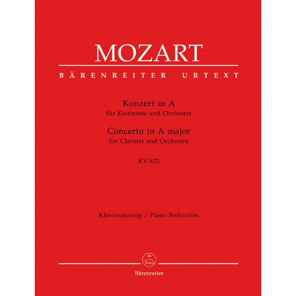 Clarinet Concerto for Clarinet A and Piano, KV622, Mozart