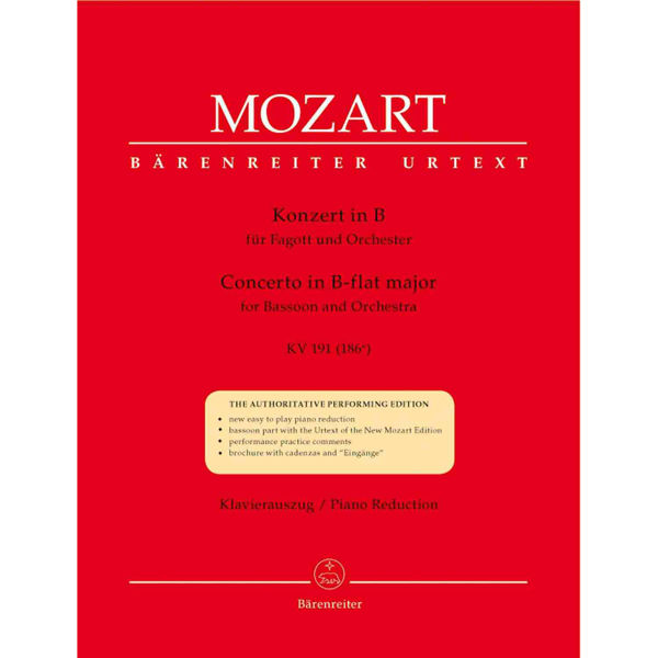 Mozart, Wolfgang Amadeus - Concerto for Bassoon and Orchestra B-flat major K. 191(186e)