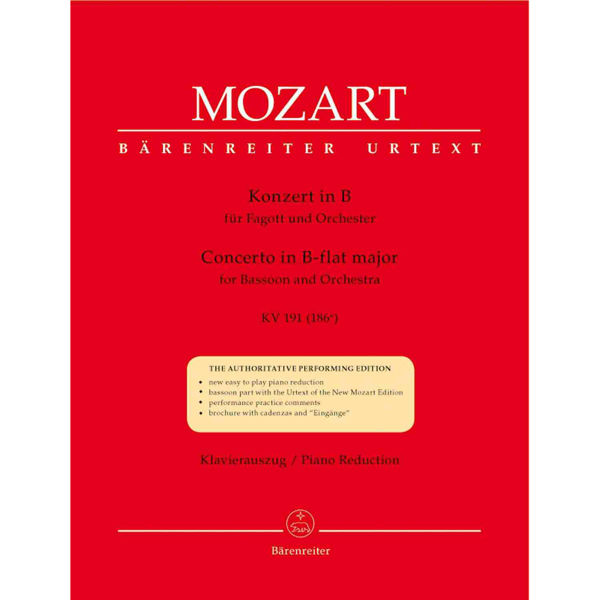 Mozart, Wolfgang Amadeus - Concerto for Bassoon and Orchestra B-flat major K. 191(186e)