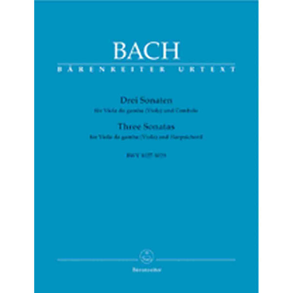 Three Sonatas for Viola (Viola da gamba) and Harpsichord BWV 1027-1029, Bach