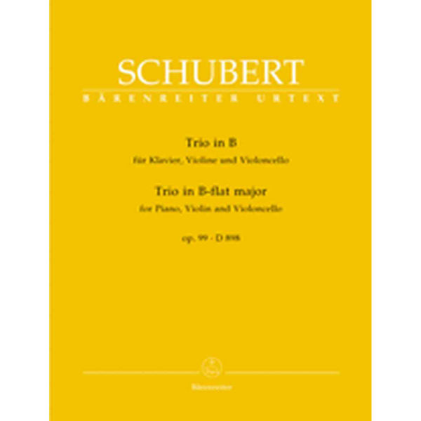 Trio for Piano, Violin and Violoncello B-flat major op. 99 D 898. Schubert, Franz