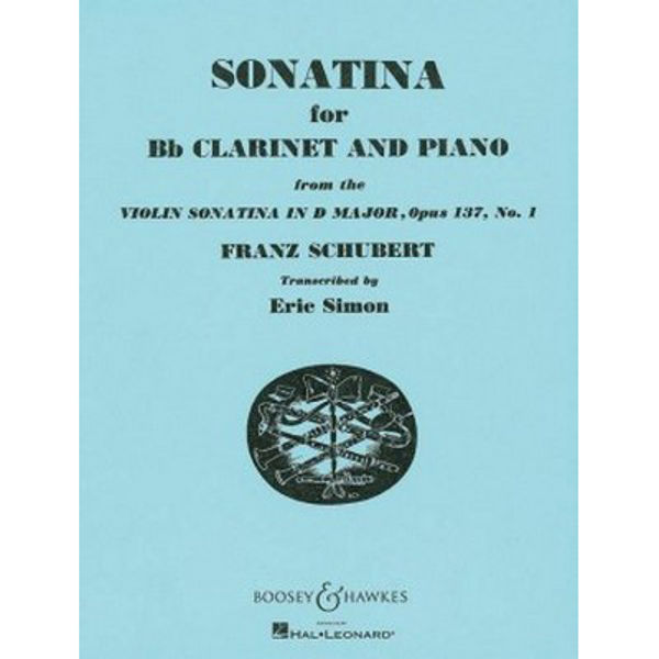 Sonatina for Bb clarinet and Piano. From the Violin Sonatina in D Major. Franz Schubert