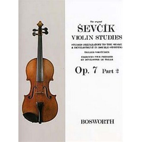 Sevcik Violin Studies opus 7 part 2 Preparatory to the shake and development in double-stopping
