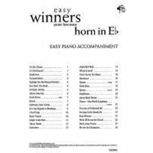 Easy Winners, Horn Eb Pianoacc.