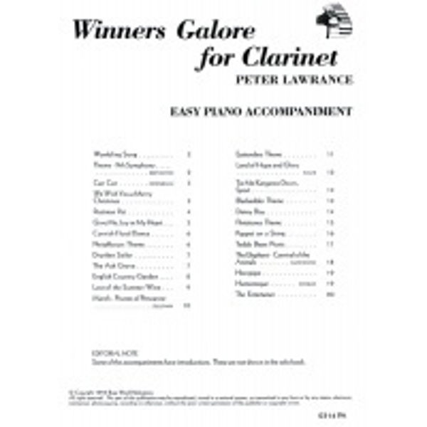 Winners Galore for Clarinet, Pianoakkompagnement