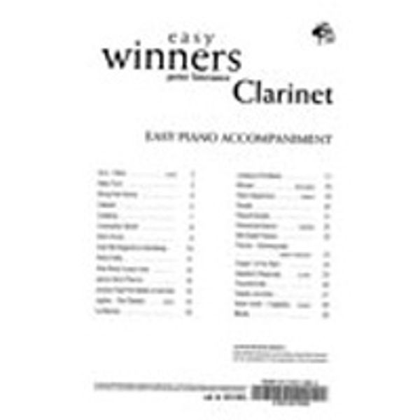 Easy Winners, Clarinet Pianoacc.