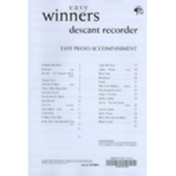 Easy Winners Recorder, Pianoakkompagnement