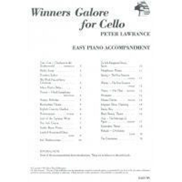 Winners Galore for Cello PA, Pianoakkompagnement