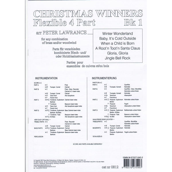 Christmas Winners Flexi Brass/Wind 4 Part Book 1
