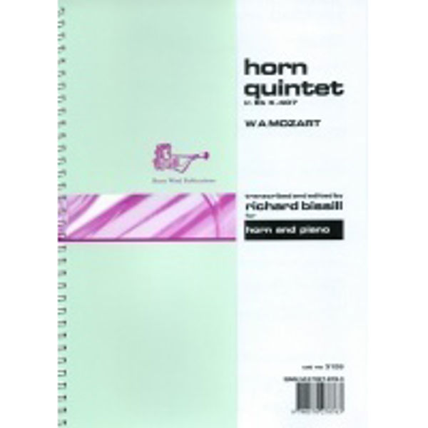 Horn Quintet in Eb K.407, Wolfgang Amaceus Mozart arr Richard Bissil.  Eb Horn/Piano