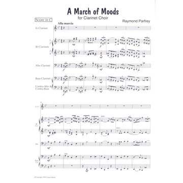 A March of Moods, Raymond J. Parfrey. Clarinet Choir