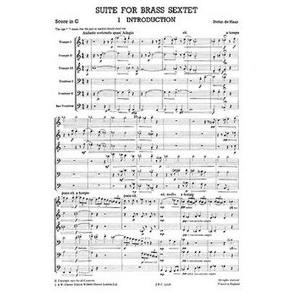 Suite for Brass Sextet, Stefan de Haan