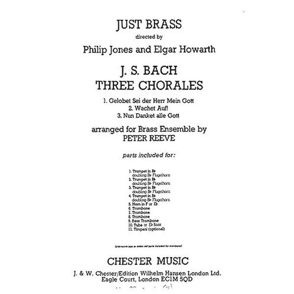 Bach: Three Chorales (Just Brass No.48) J.S. Bach